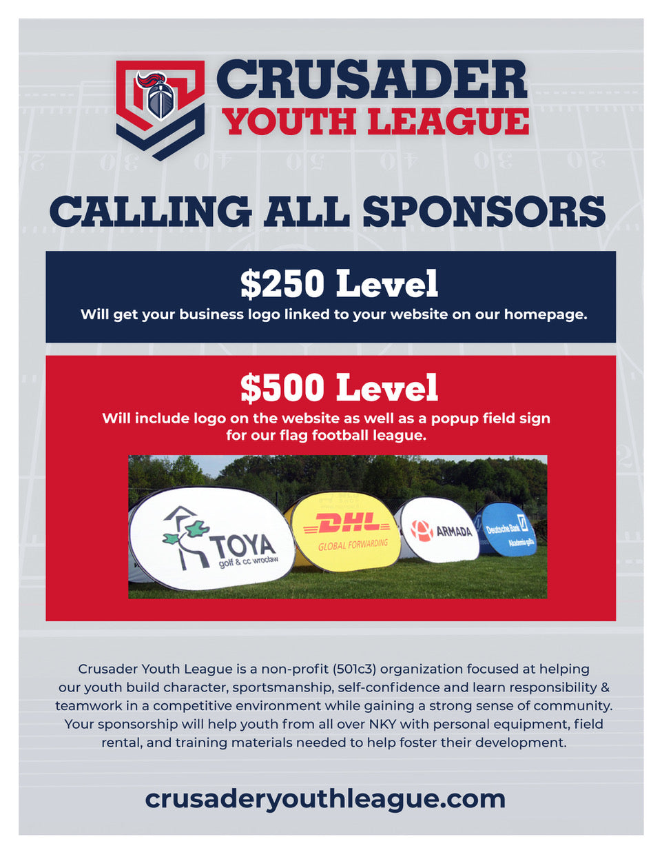 Sponsorship Red Level Crusader Youth League